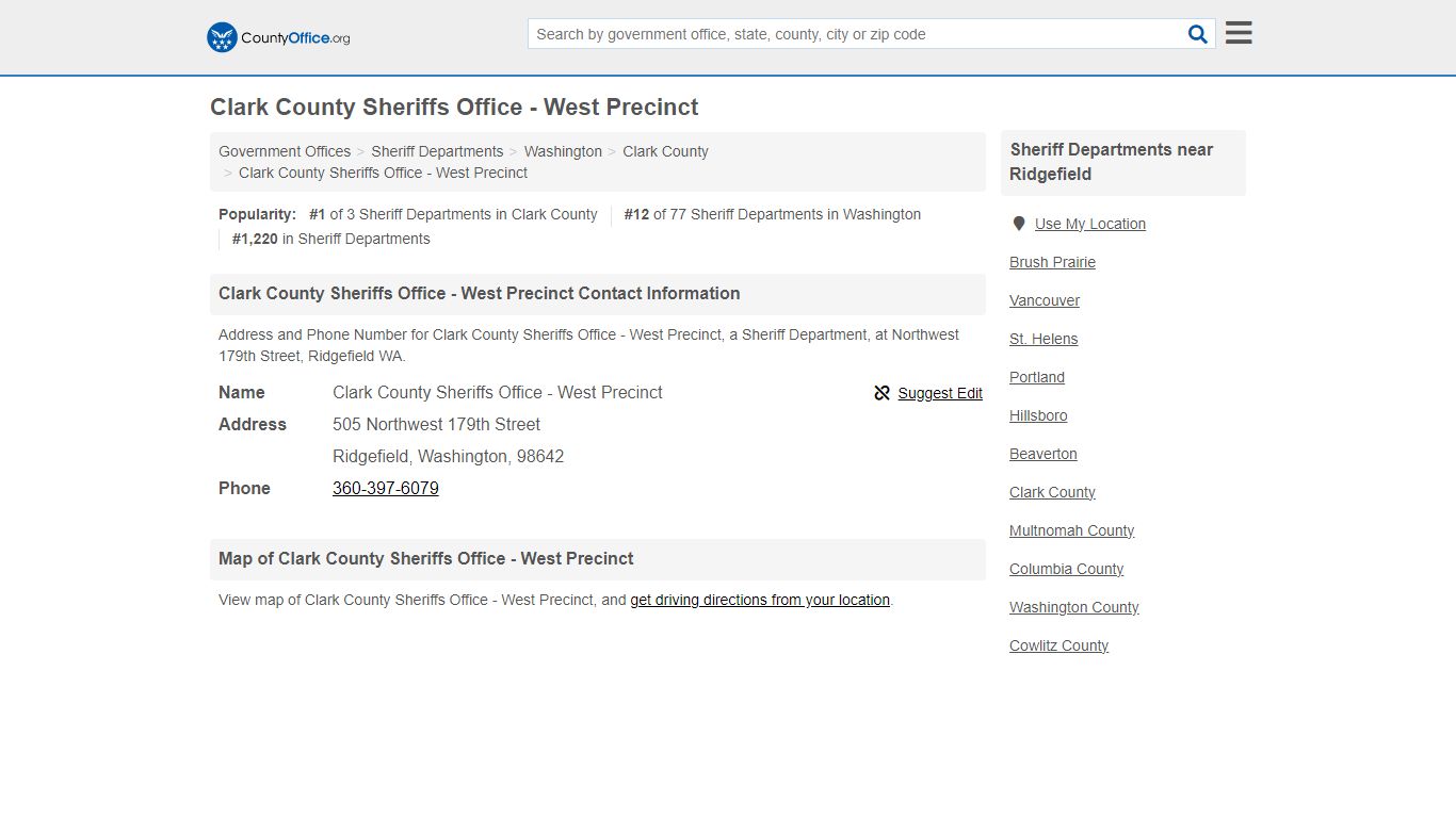 Clark County Sheriffs Office - West Precinct